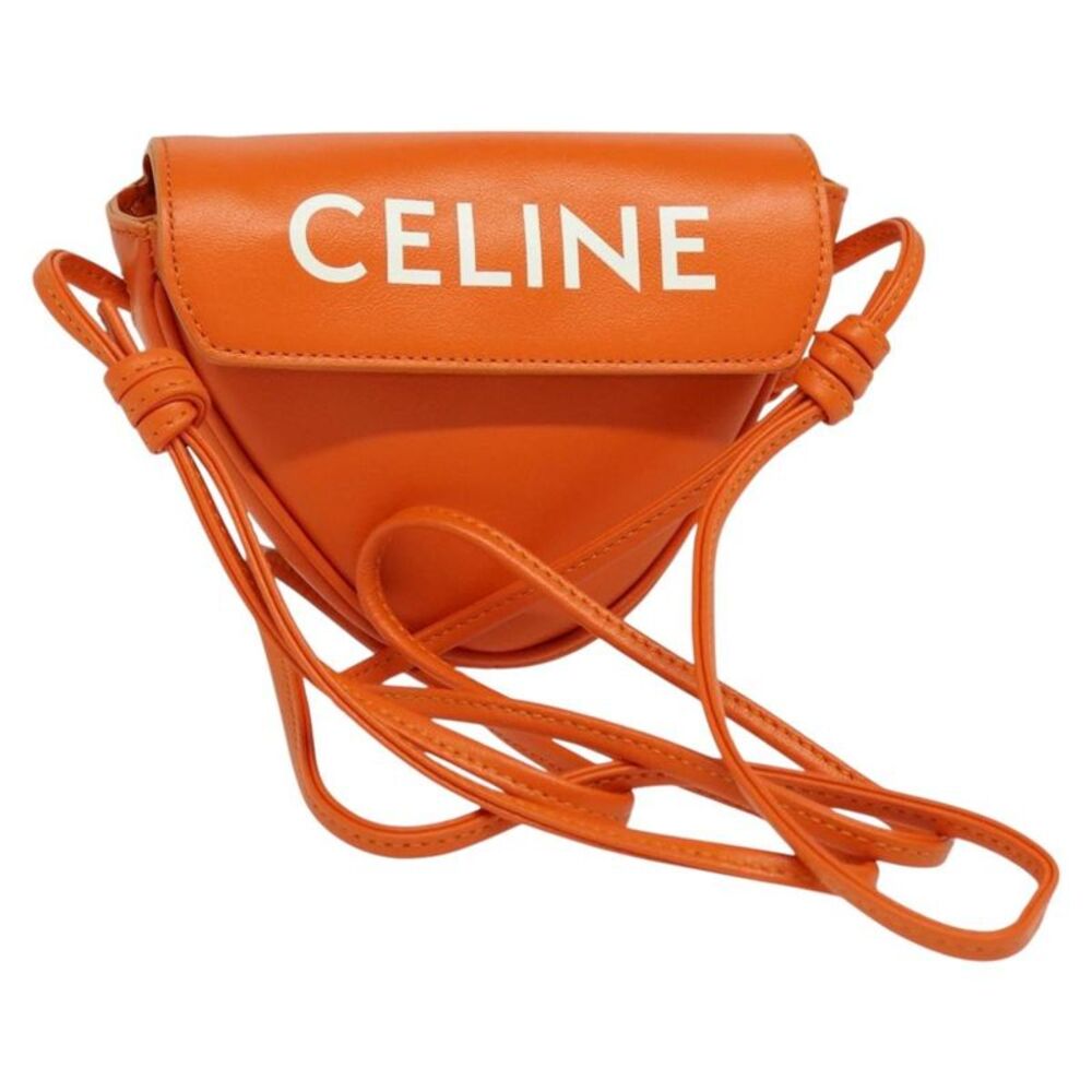 Celine Triangle Leather Orange Leather Shoulder Bag Bag